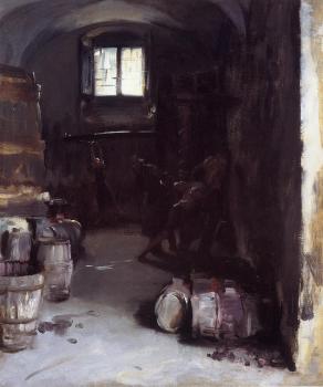 約翰 辛格 薩金特 Pressing the Grapes,Florentine Wine Cellar